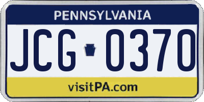 PA license plate JCG0370