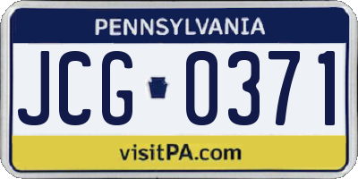 PA license plate JCG0371