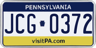 PA license plate JCG0372