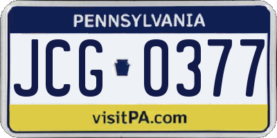 PA license plate JCG0377