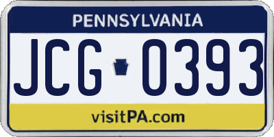 PA license plate JCG0393