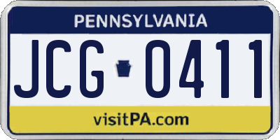 PA license plate JCG0411