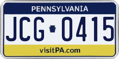 PA license plate JCG0415