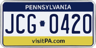 PA license plate JCG0420