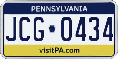 PA license plate JCG0434