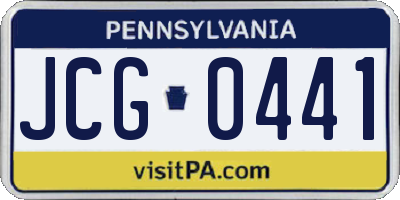 PA license plate JCG0441