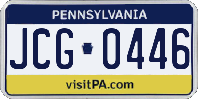 PA license plate JCG0446