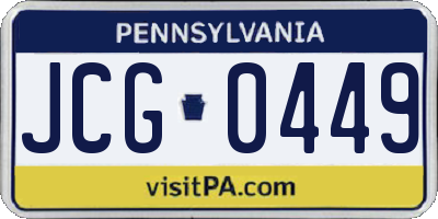 PA license plate JCG0449