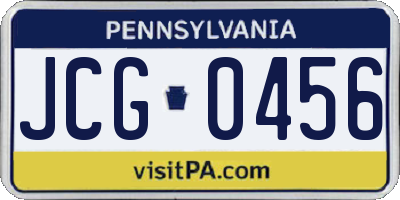 PA license plate JCG0456