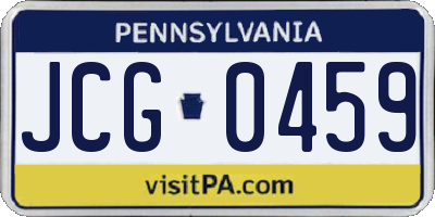 PA license plate JCG0459