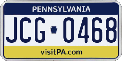 PA license plate JCG0468
