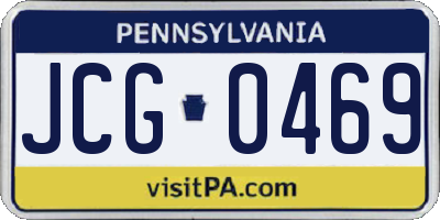 PA license plate JCG0469