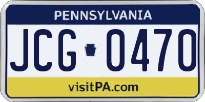 PA license plate JCG0470