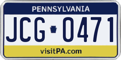 PA license plate JCG0471