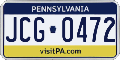 PA license plate JCG0472