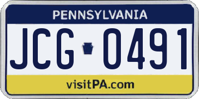PA license plate JCG0491