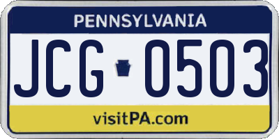 PA license plate JCG0503