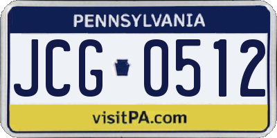 PA license plate JCG0512