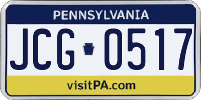 PA license plate JCG0517