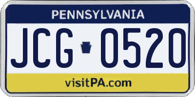 PA license plate JCG0520