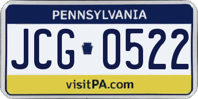 PA license plate JCG0522