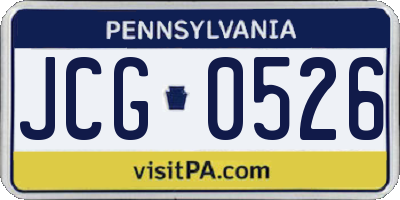PA license plate JCG0526