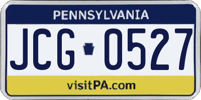 PA license plate JCG0527