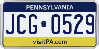PA license plate JCG0529