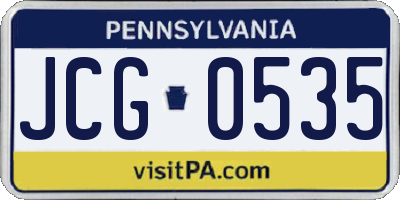 PA license plate JCG0535