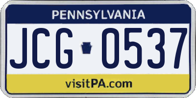 PA license plate JCG0537