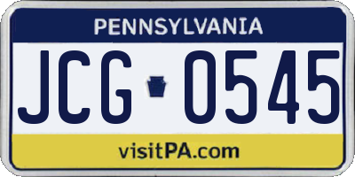 PA license plate JCG0545