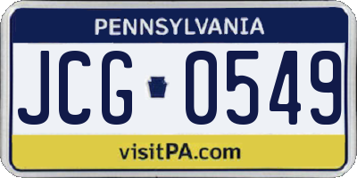 PA license plate JCG0549