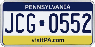 PA license plate JCG0552