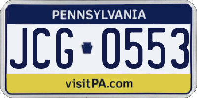 PA license plate JCG0553