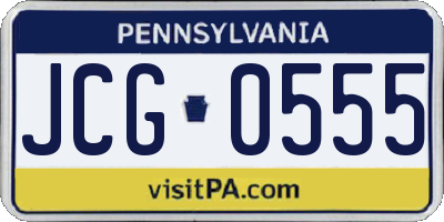 PA license plate JCG0555