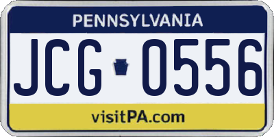 PA license plate JCG0556