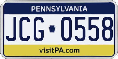 PA license plate JCG0558