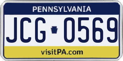 PA license plate JCG0569