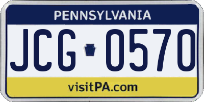 PA license plate JCG0570