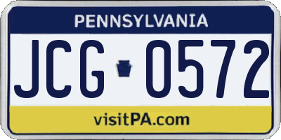 PA license plate JCG0572