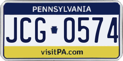 PA license plate JCG0574