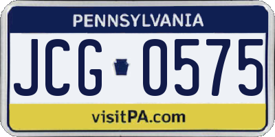 PA license plate JCG0575