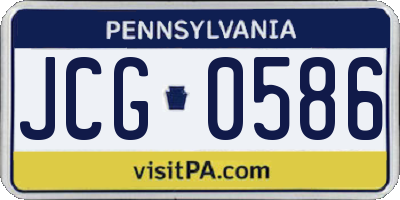 PA license plate JCG0586