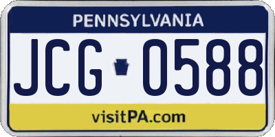 PA license plate JCG0588