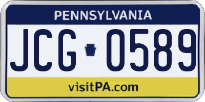 PA license plate JCG0589