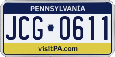 PA license plate JCG0611