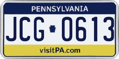 PA license plate JCG0613