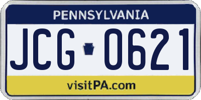 PA license plate JCG0621