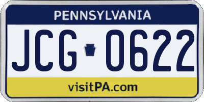 PA license plate JCG0622