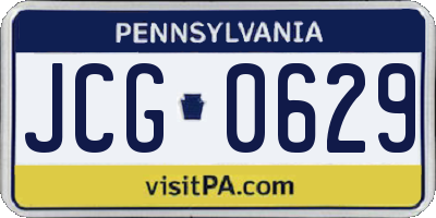 PA license plate JCG0629